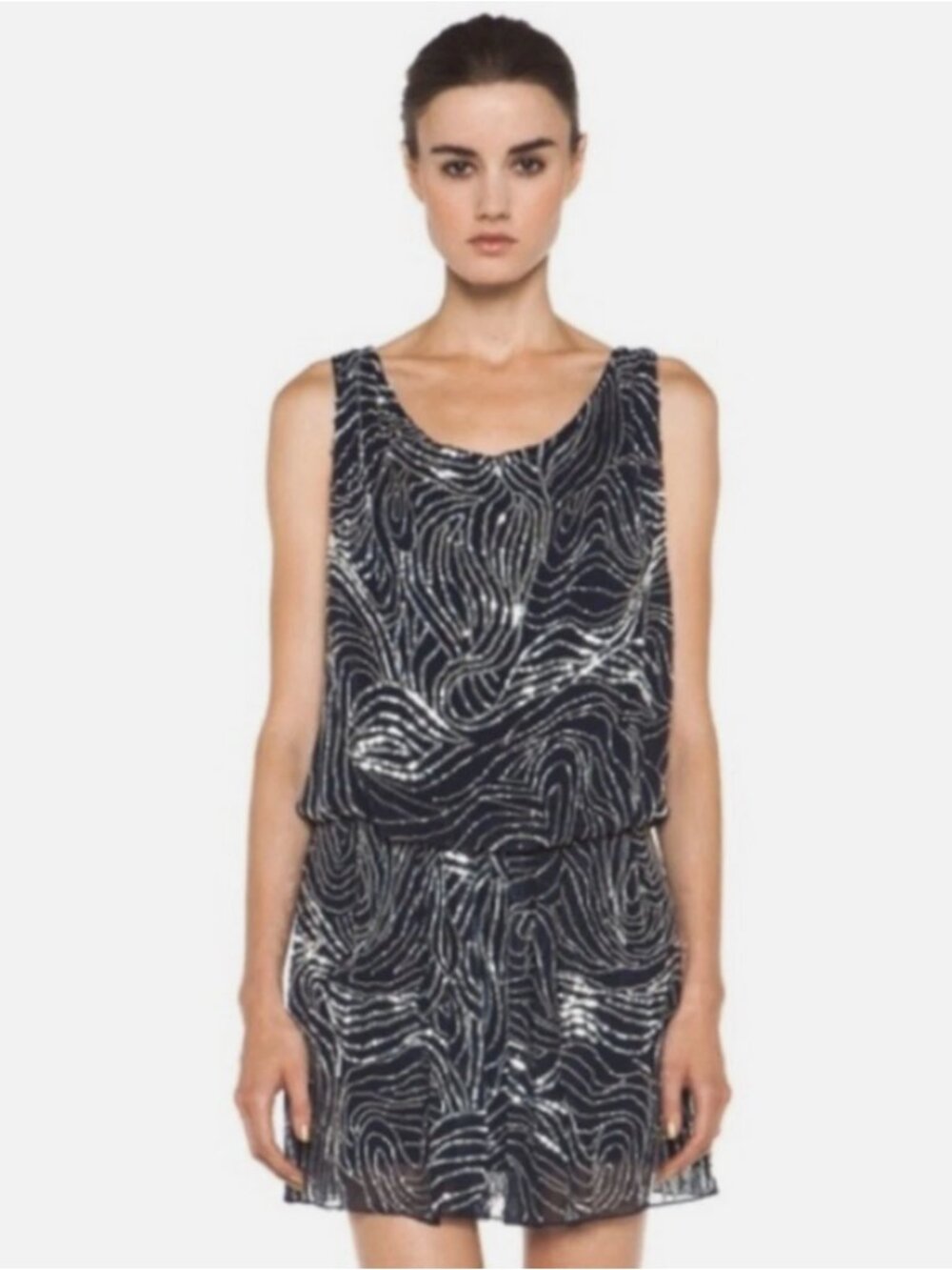Alice & Olivia Navy Blue Sequin Dress Size 6